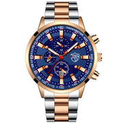 Stainless Steel Luminous Quartz Wristwatch For Men
