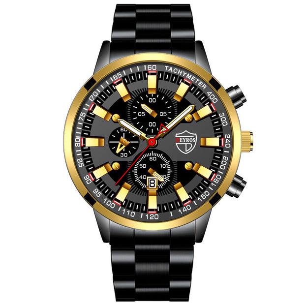 Stainless Steel Luminous Quartz Wristwatch For Men